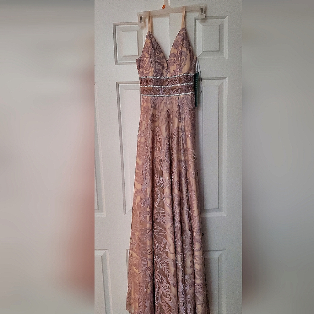Speechless long gown, size one, pale lavender.